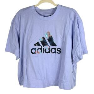 Adidas Light Purple Cropped T-Shirt Size 1X